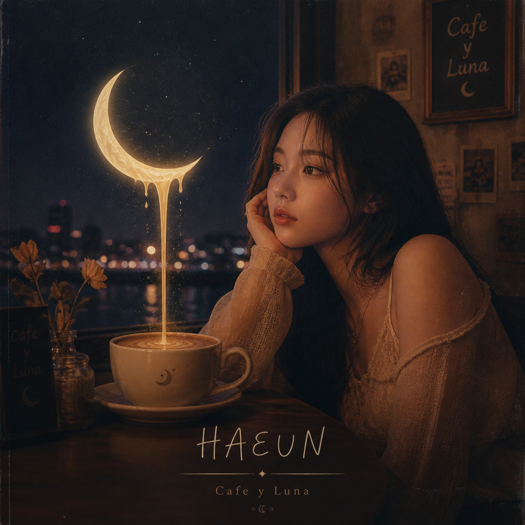 Portada del álbum Café y Luna de HAEUN