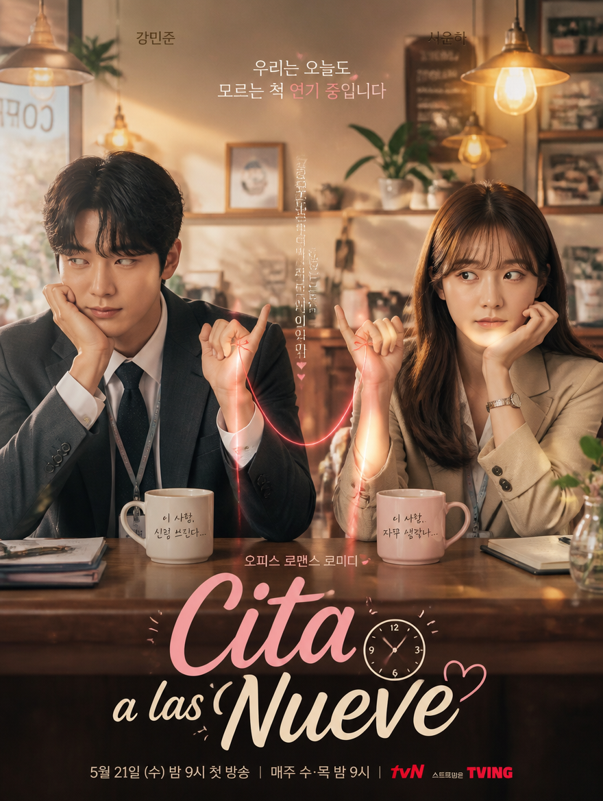 Póster de la serie ficticia Cita a las Nueve